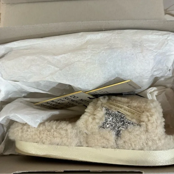 Golden Goose Poolstar Slides with Glitter Star - Picture 3 of 7